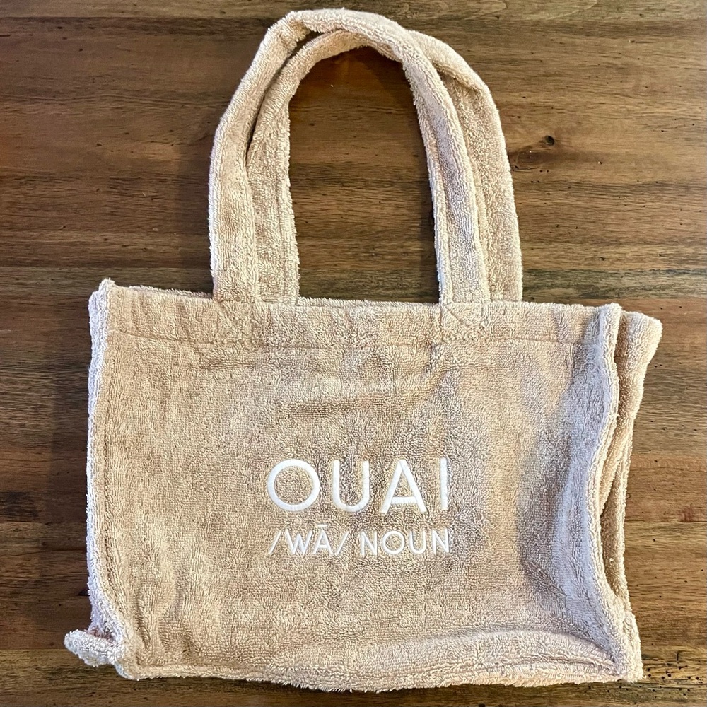 OUAI Terry Cloth Accessory/ Beach Bag